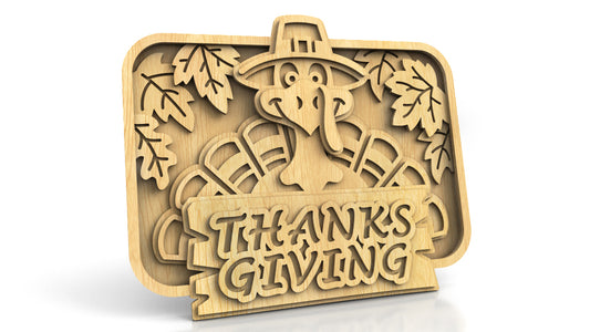 C213-Thanksgiving Layered Scroll Saw Pattern - Alex Fox Patterns