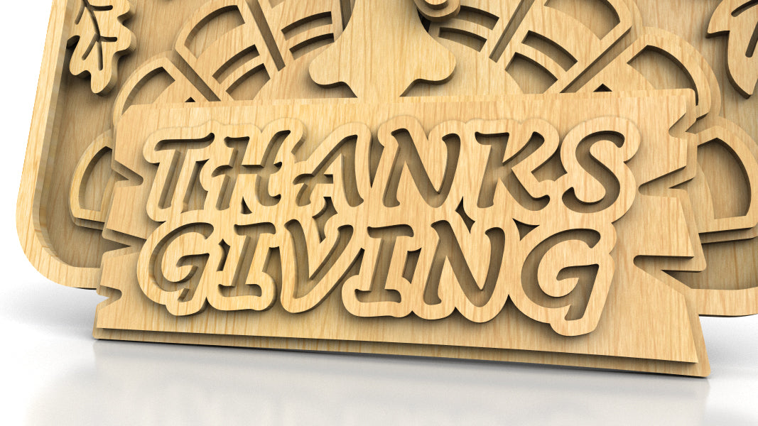 C213-Thanksgiving Layered Scroll Saw Pattern - Alex Fox Patterns