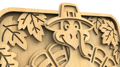 C213-Thanksgiving Layered Scroll Saw Pattern - Alex Fox Patterns