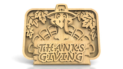 C213-Thanksgiving Layered Scroll Saw Pattern - Alex Fox Patterns