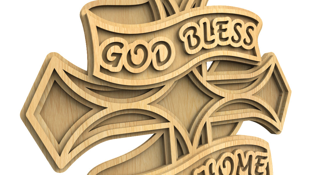 C214-Cross Layered Scroll Saw Pattern - Alex Fox Patterns