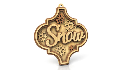 C216-Christmas Ornament Set Layered Scroll Saw Patterns - Alex Fox Patterns