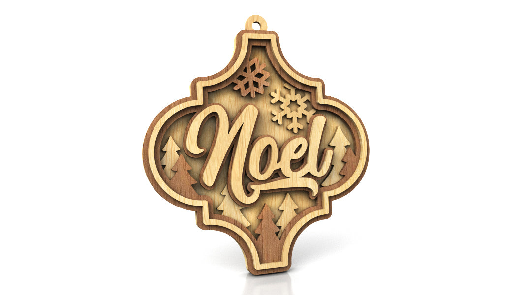 C216-Christmas Ornament Set Layered Scroll Saw Patterns - Alex Fox Patterns