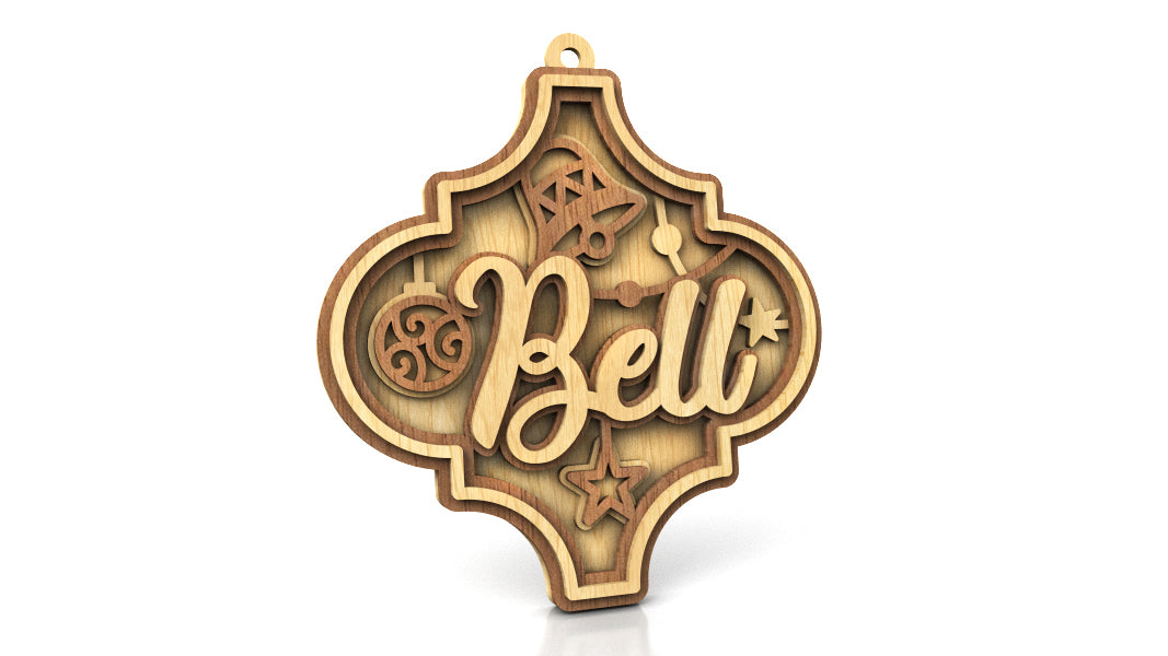 C216-Christmas Ornament Set Layered Scroll Saw Patterns - Alex Fox Patterns