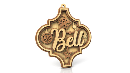 C216-Christmas Ornament Set Layered Scroll Saw Patterns - Alex Fox Patterns