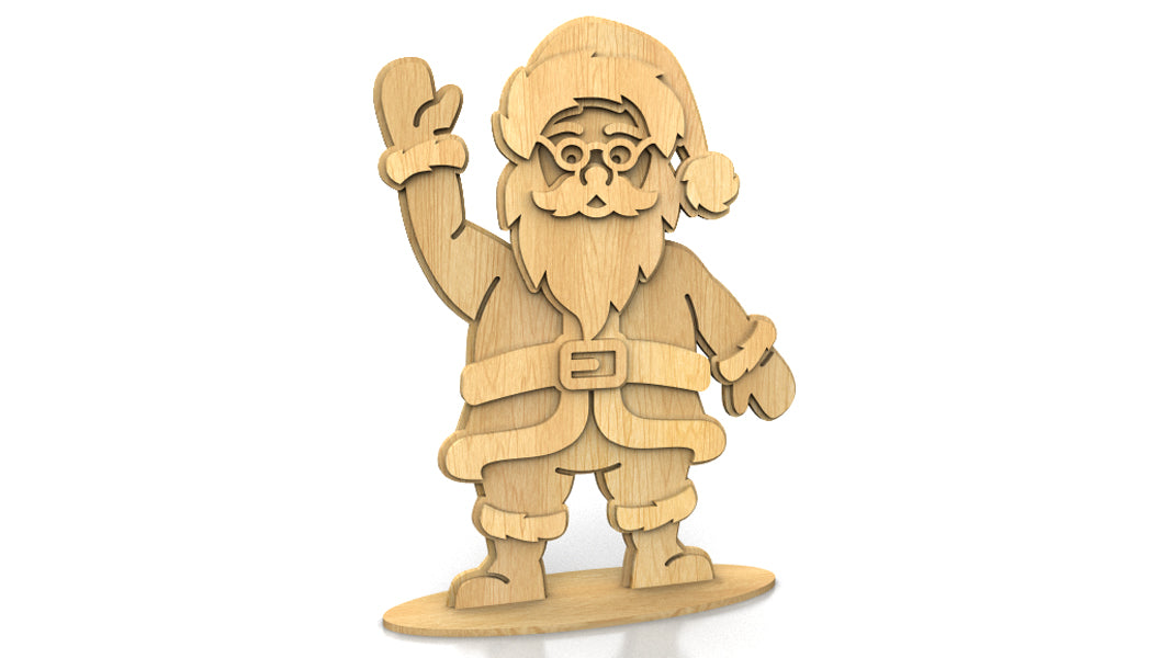 C217-Santa Layered Scroll Saw Pattern - Alex Fox Patterns