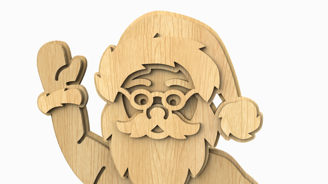 C217-Santa Layered Scroll Saw Pattern - Alex Fox Patterns