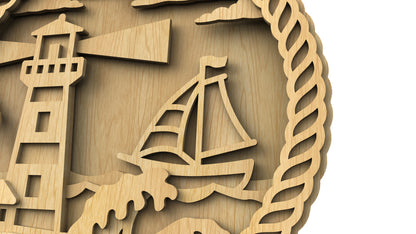 C218-Lighthouse Layered Scroll Saw Pattern - Alex Fox Patterns
