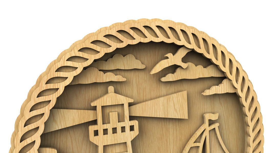 C218-Lighthouse Layered Scroll Saw Pattern - Alex Fox Patterns