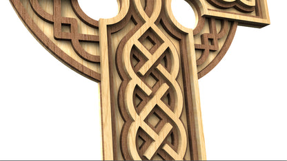 C221-Celtic Cross Layered Scroll Saw Pattern - Alex Fox Patterns