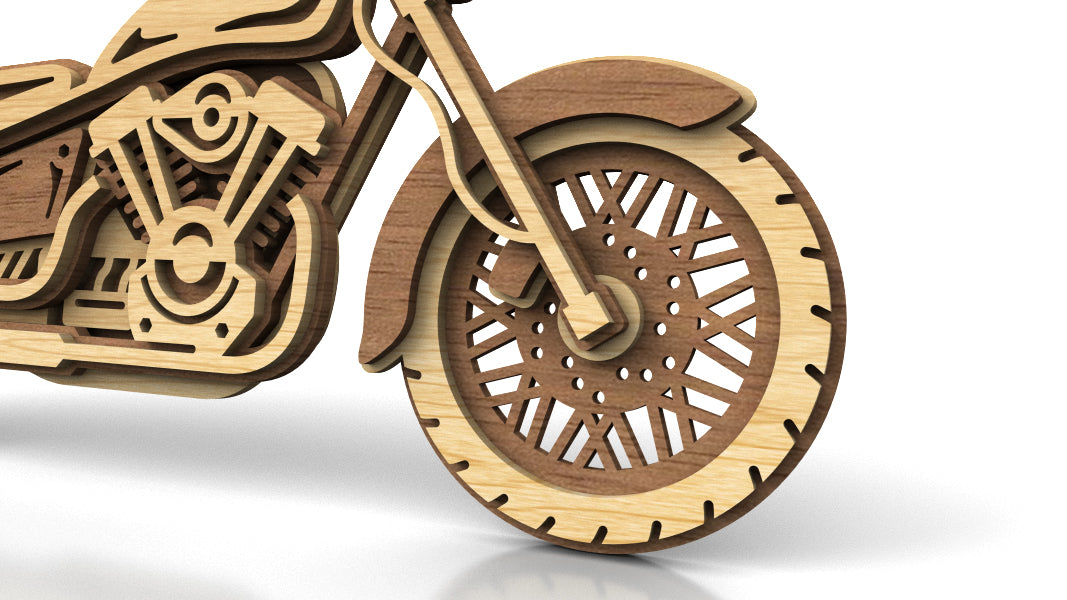 C220-Motorcycle Layered Scroll Saw Pattern - Alex Fox Patterns