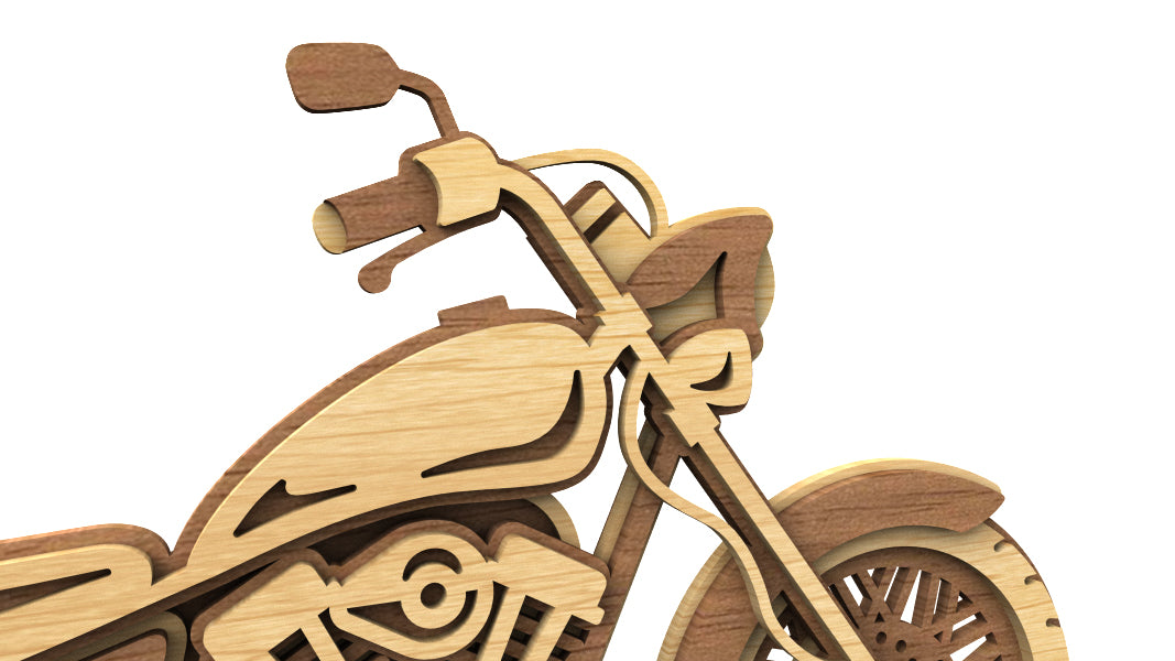 C220-Motorcycle Layered Scroll Saw Pattern - Alex Fox Patterns