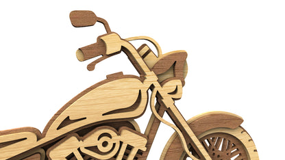 C220-Motorcycle Layered Scroll Saw Pattern - Alex Fox Patterns