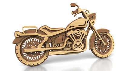C220-Motorcycle Layered Scroll Saw Pattern - Alex Fox Patterns