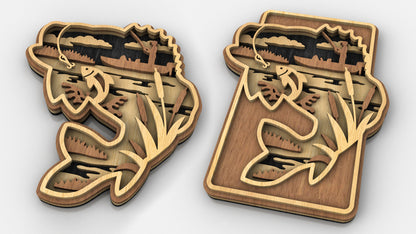 C226-Fishing Layered Scroll Saw Pattern - Alex Fox Patterns