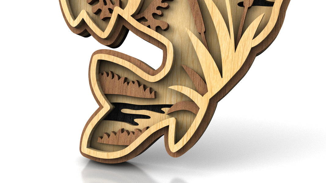C226-Fishing Layered Scroll Saw Pattern - Alex Fox Patterns