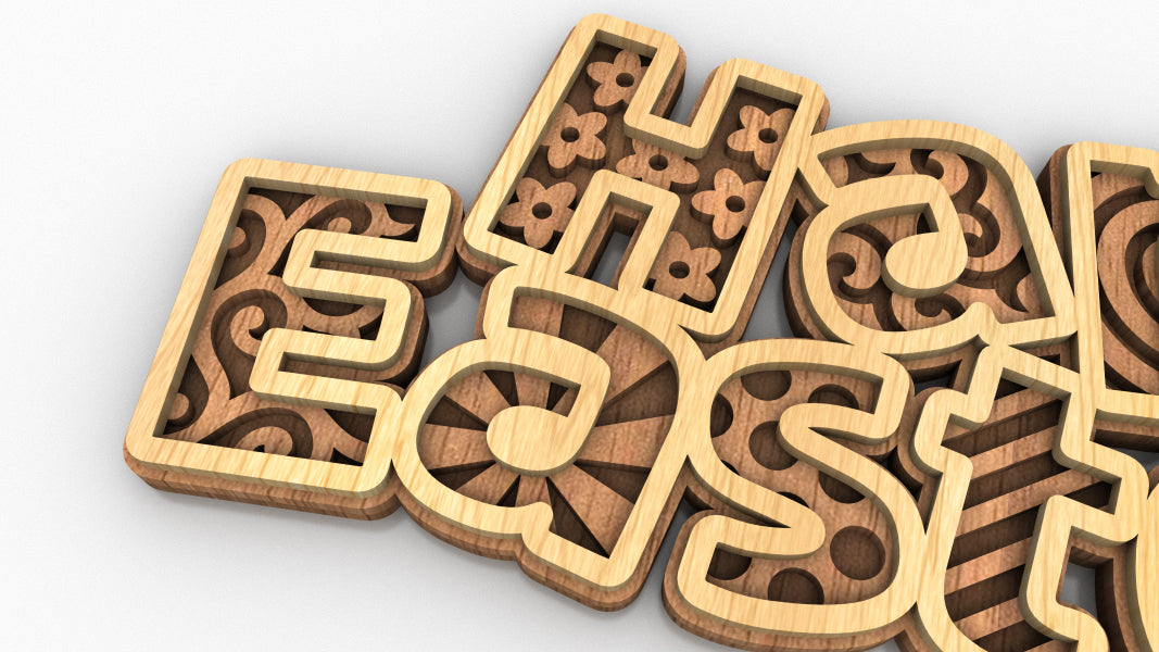 C228-Happy Easter Layered Scroll Saw Pattern - Alex Fox Patterns