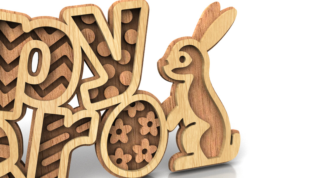 C228-Happy Easter Layered Scroll Saw Pattern - Alex Fox Patterns