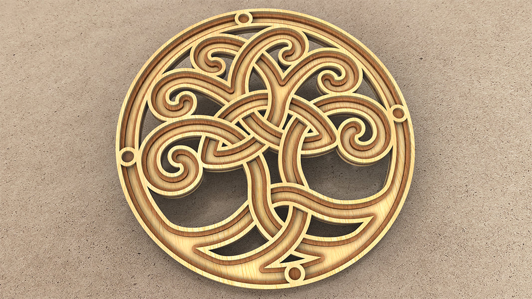 C229-Celtic Tree of Life Layered Scroll Saw Pattern - Alex Fox Patterns