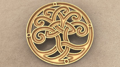 C229-Celtic Tree of Life Layered Scroll Saw Pattern - Alex Fox Patterns
