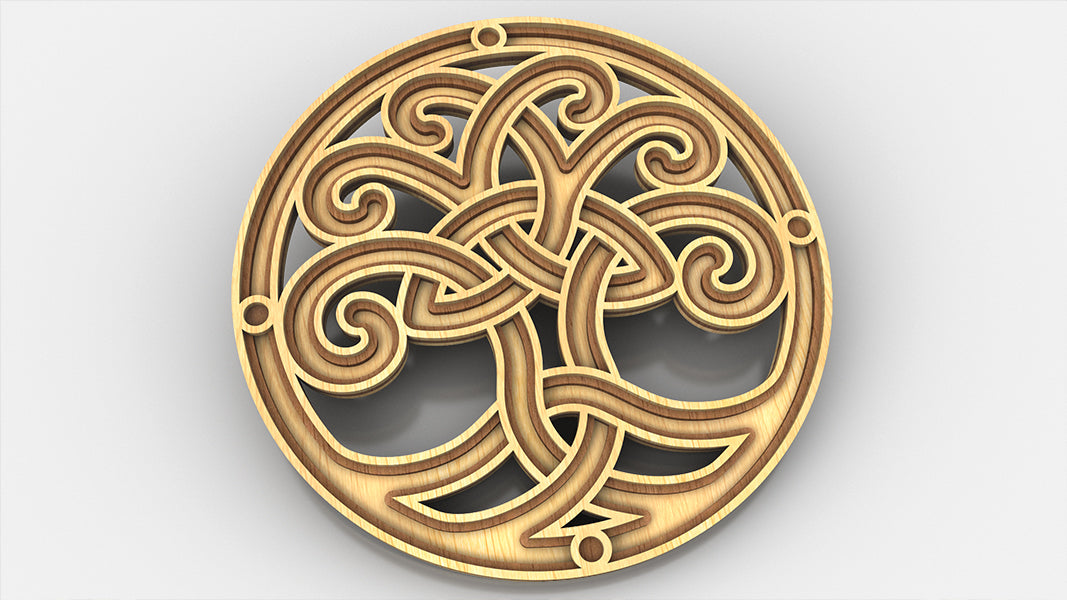 C229-Celtic Tree of Life Layered Scroll Saw Pattern - Alex Fox Patterns
