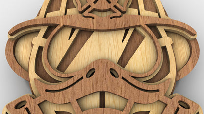 C230-Firefighter Layered Scroll Saw Pattern - Alex Fox Patterns