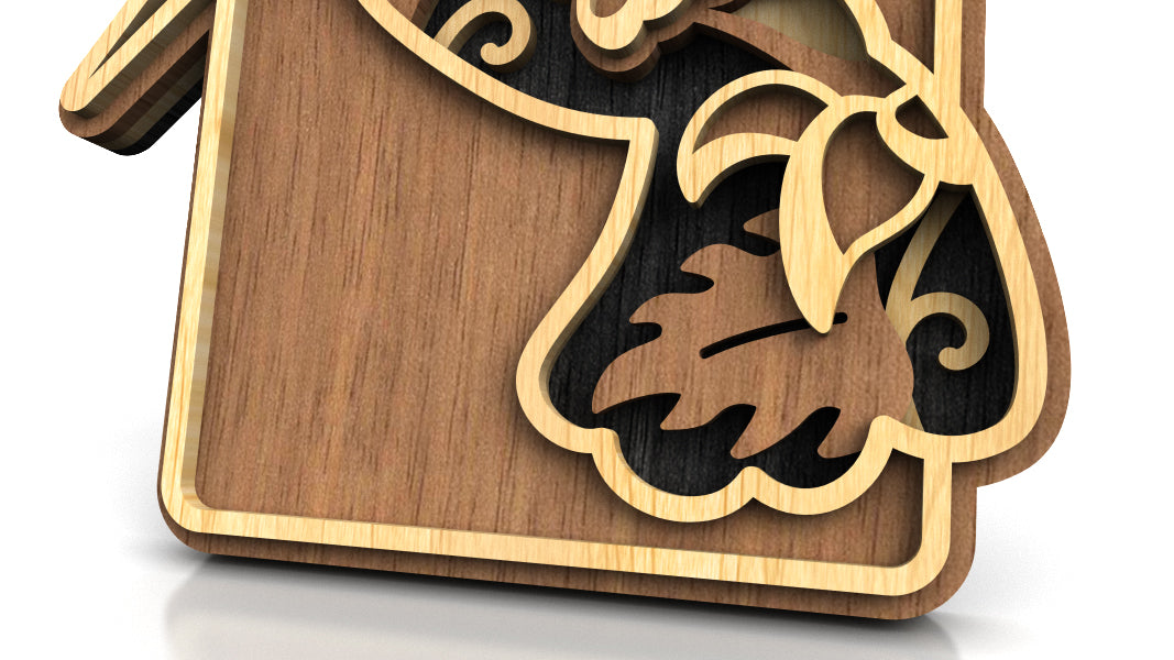 C231-Hummingbird Layered Scroll Saw Pattern - Alex Fox Patterns
