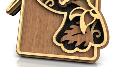 C231-Hummingbird Layered Scroll Saw Pattern - Alex Fox Patterns
