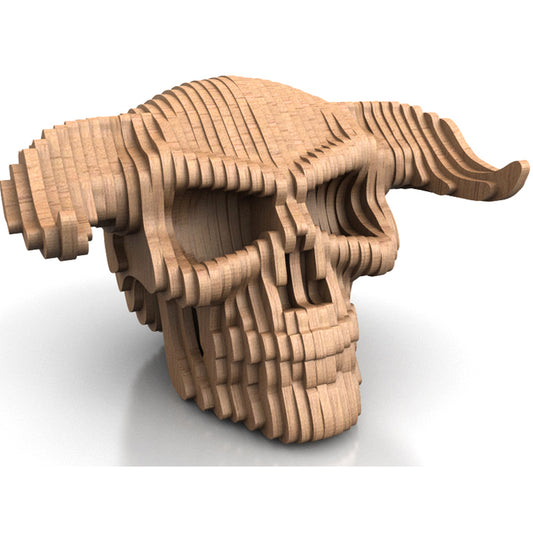 C232-Devil Skull Scroll Saw Pattern - Alex Fox Patterns