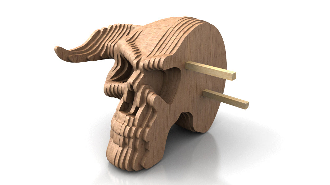 C232-Devil Skull Scroll Saw Pattern - Alex Fox Patterns