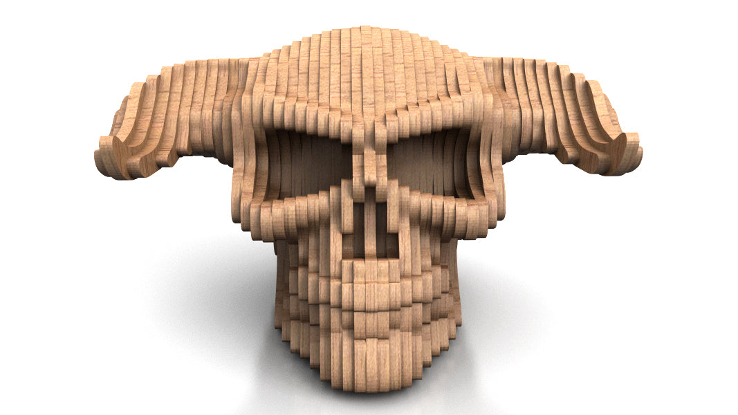 C232-Devil Skull Scroll Saw Pattern - Alex Fox Patterns