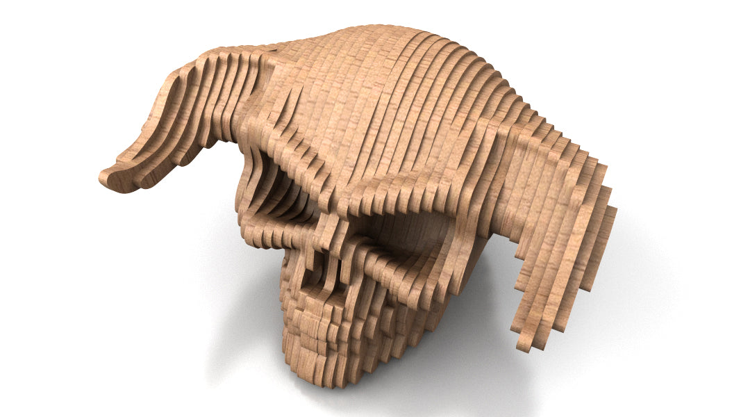 C232-Devil Skull Scroll Saw Pattern - Alex Fox Patterns