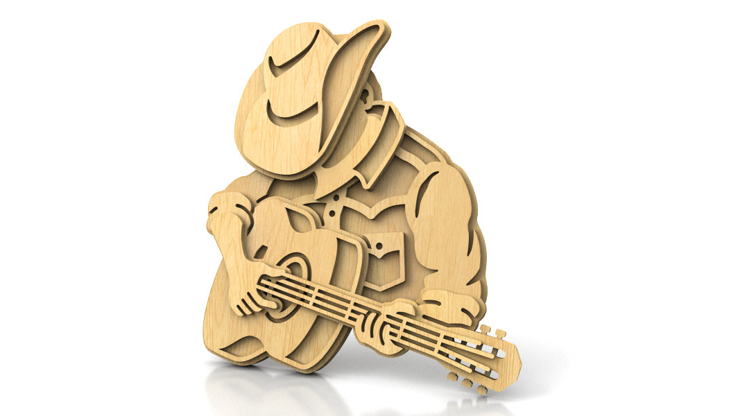 C234-Country Music Layered Scroll Saw Pattern - Alex Fox Patterns