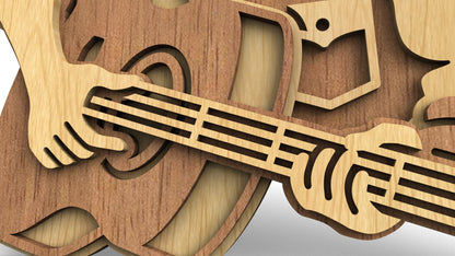 C234-Country Music Layered Scroll Saw Pattern - Alex Fox Patterns