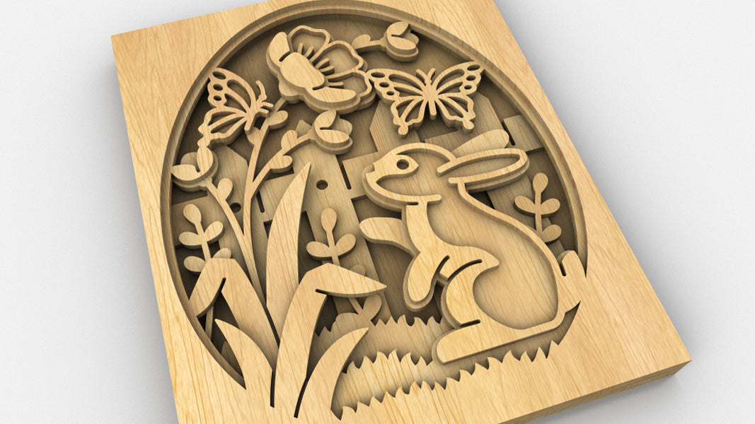C225-Easter Bunny Layered Scroll Saw Pattern - Alex Fox Patterns