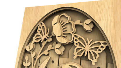 C225-Easter Bunny Layered Scroll Saw Pattern - Alex Fox Patterns