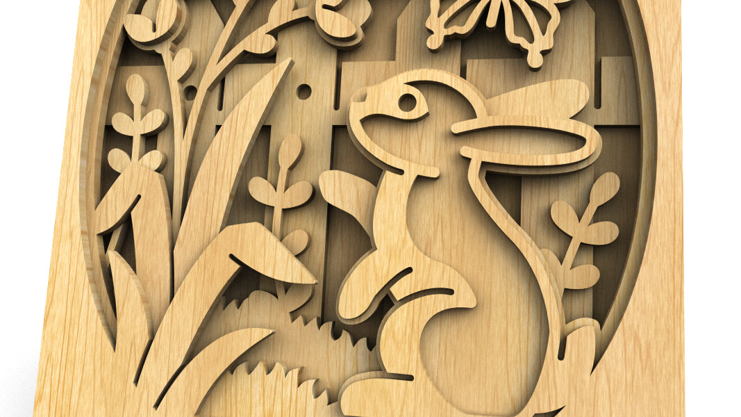 C225-Easter Bunny Layered Scroll Saw Pattern - Alex Fox Patterns