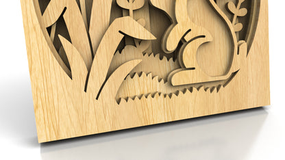 C225-Easter Bunny Layered Scroll Saw Pattern - Alex Fox Patterns