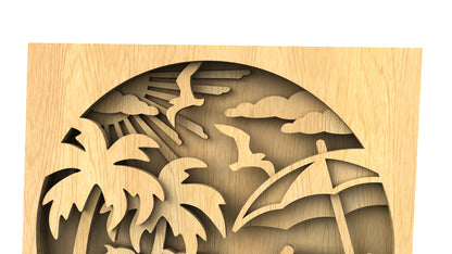 C235-Vacation Layered Scroll Saw Pattern - Alex Fox Patterns