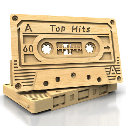 C236-Audio Cassette Layered Scroll Saw Pattern - Alex Fox Patterns