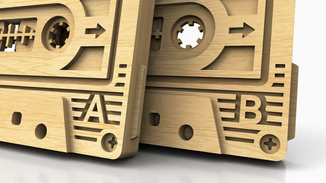 C236-Audio Cassette Layered Scroll Saw Pattern - Alex Fox Patterns
