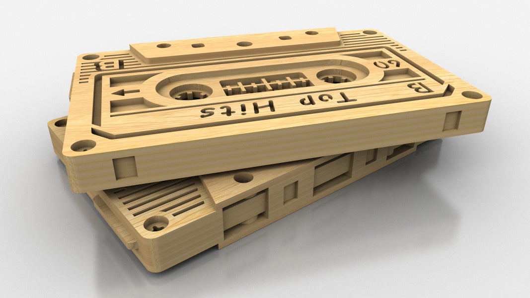 C236-Audio Cassette Layered Scroll Saw Pattern - Alex Fox Patterns