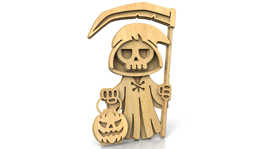 C238-Halloween Reaper Scroll Saw Pattern - Alex Fox Patterns