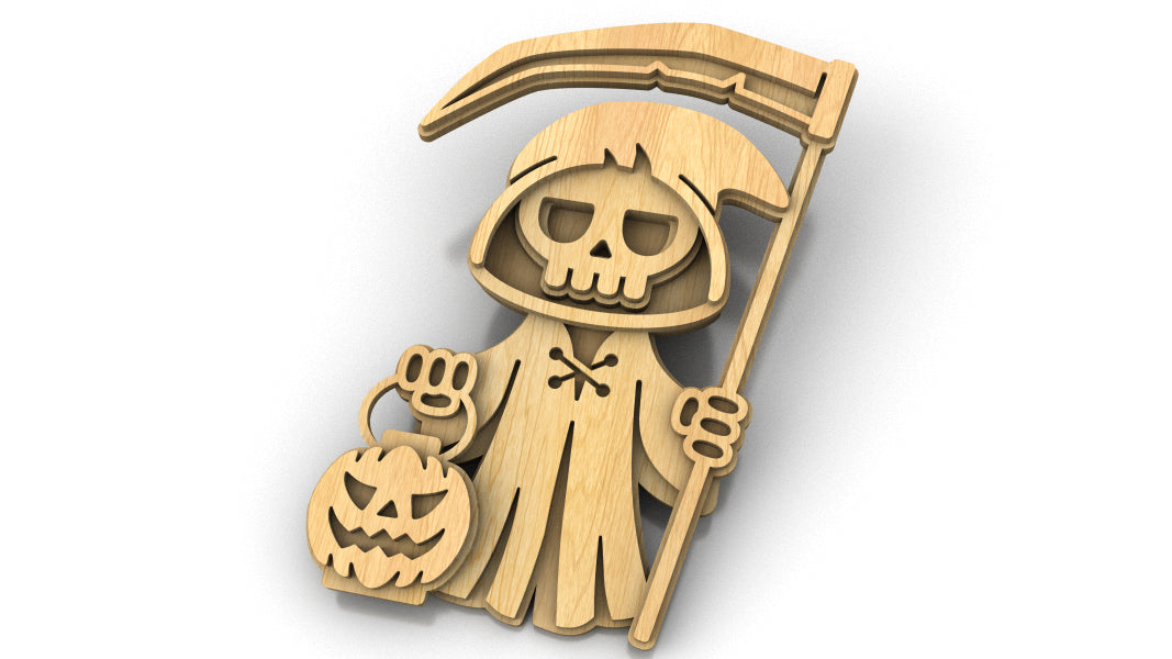 C238-Halloween Death Scroll Saw Pattern - Alex Fox Patterns