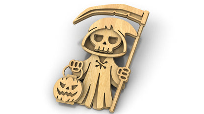 C238-Halloween Death Scroll Saw Pattern - Alex Fox Patterns