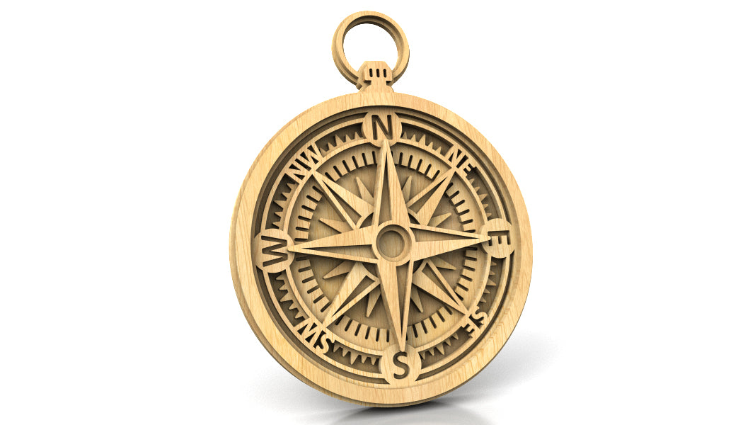 C239-Compass Layered Scroll Saw Pattern - Alex Fox Patterns