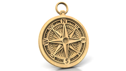 C239-Compass Layered Scroll Saw Pattern - Alex Fox Patterns