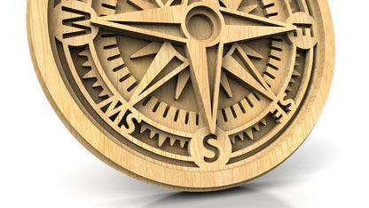 C239-Compass Layered Scroll Saw Pattern - Alex Fox Patterns