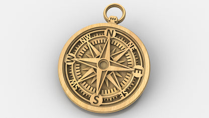 C239-Compass Layered Scroll Saw Pattern - Alex Fox Patterns