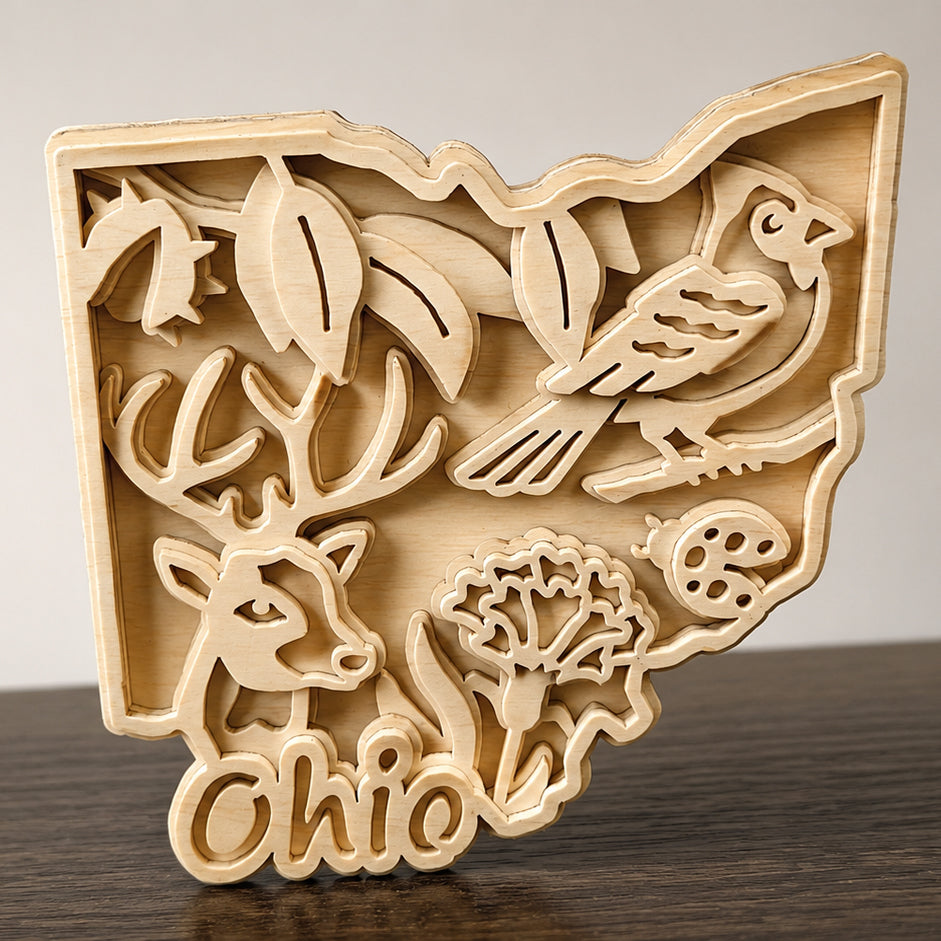 c240 ohio layered scroll saw project - Alex Fox pattern